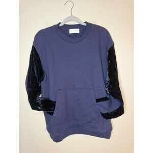 DRIFTER Crewneck Sweatshirt 100% Cotton  Front Pockets XS Blue